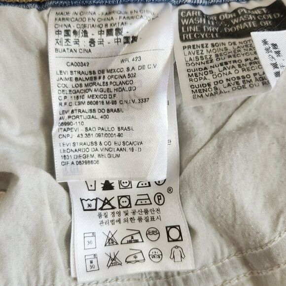 Levi's 505 Straight Leg Denim Jeans Women's 8 Mid Rise Medium Blue Stretch - Picture 9 of 13